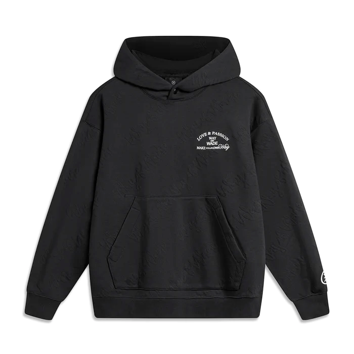Sweatshirt Li-Ning Way of Wade Embroidered Hoodie Sort | AWDU017-1