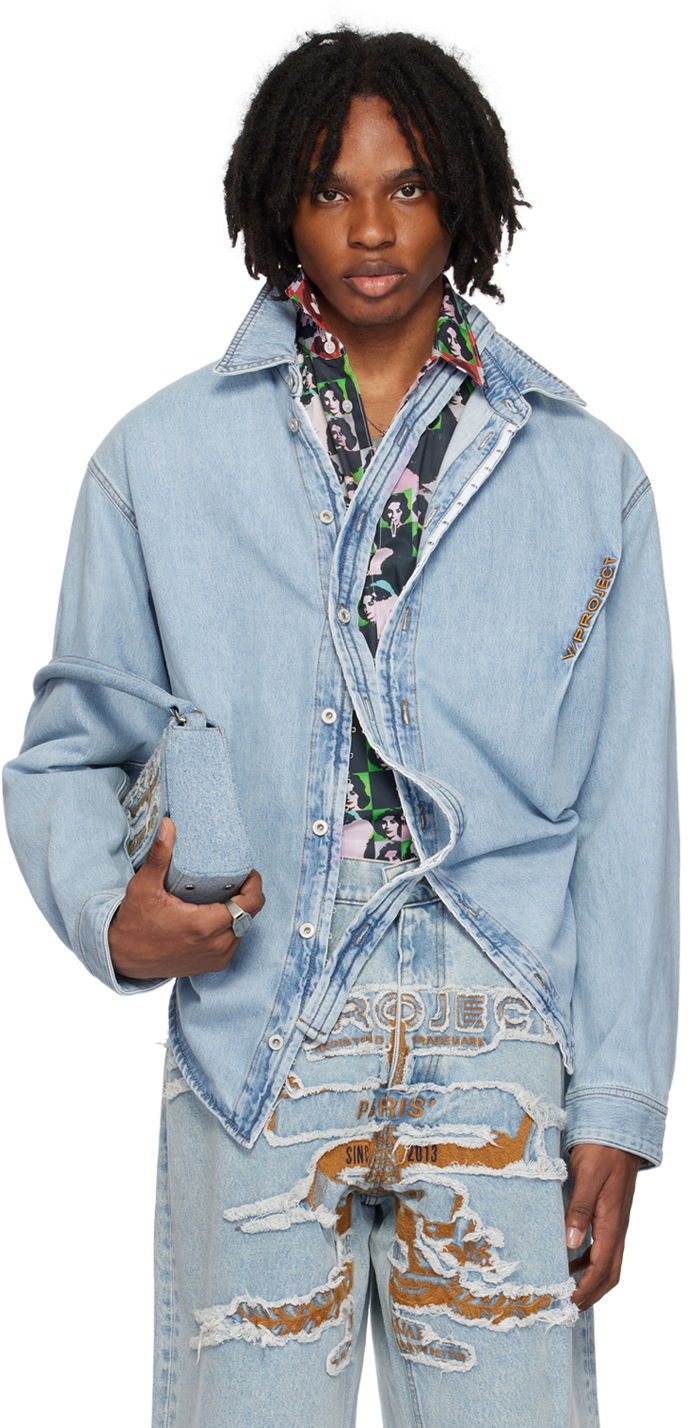 Skjorte Y/PROJECT Hook & Eye Denim Shirt Blå | 207SI004