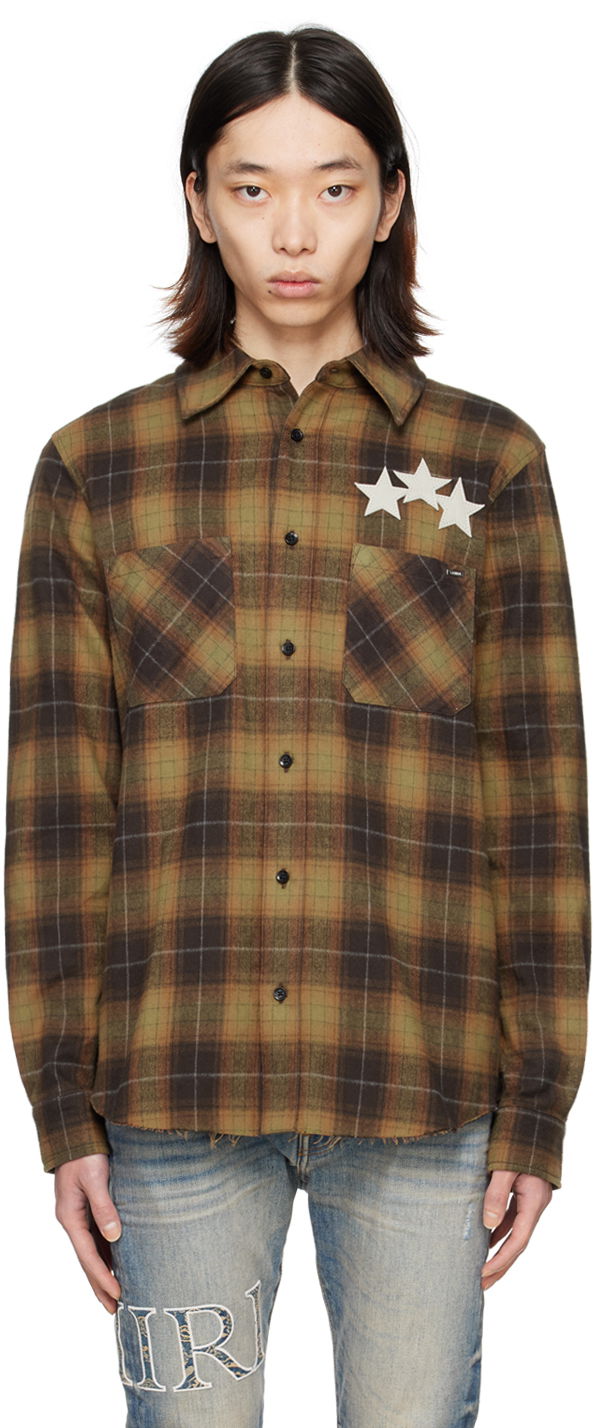 Skjorte AMIRI AMIRI Star Plaid Shirt Brun | PS24MSL011, 0