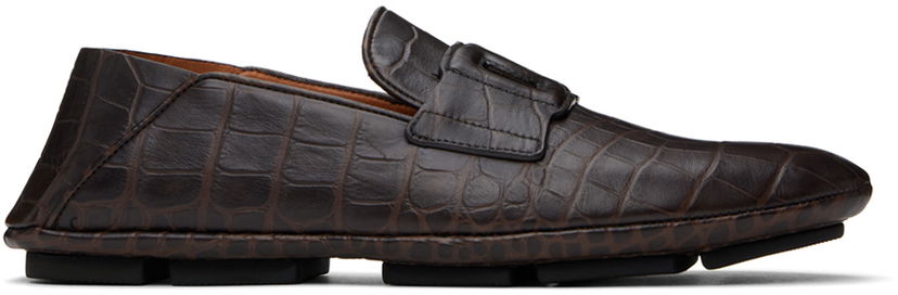 Tøj Dolce & Gabbana Dolce&Gabbana Calfskin Driver Loafers Brun | A50583AA446
