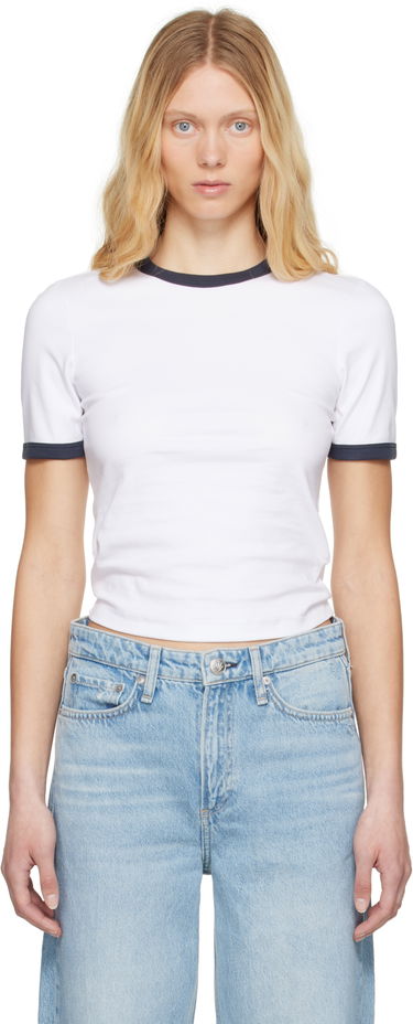 T-shirt rag & bone Rag & Bone Mia Ringer T-Shirt Hvid | WCC25ST026W327, 0