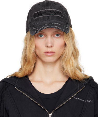 Kasket Feng Chen Wang Feng Chen Wang Denim Baseball Cap Sort | FUS19AC02, 0