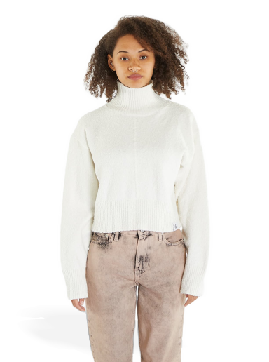 Sweater CALVIN KLEIN Boucle High Neck Sweater Hvid | J20J221972 YBI