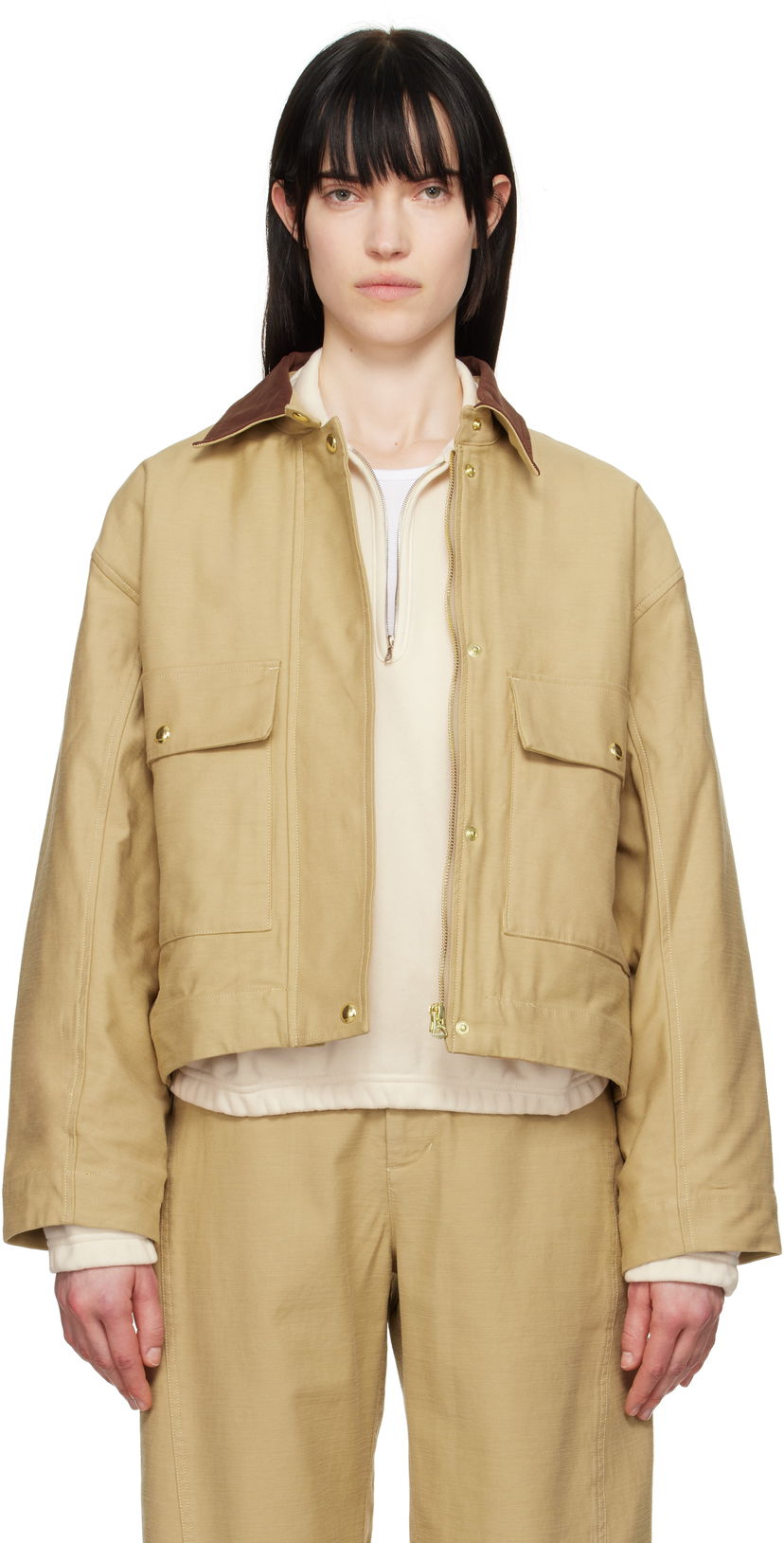 Jakke rag & bone Rag & Bone Nonie 2-in-1 Twill Jacket Beige | WAW25S20167516