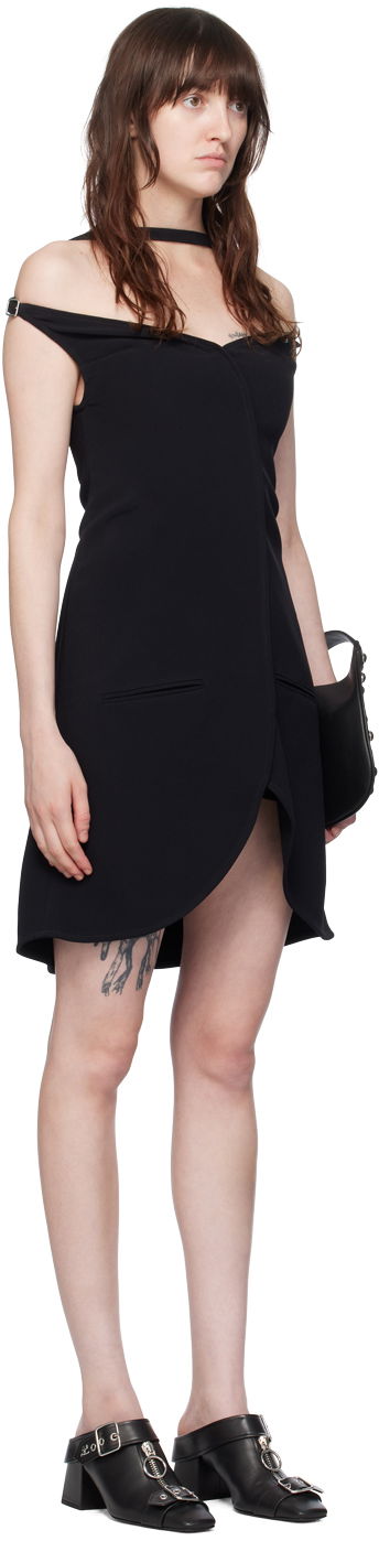 Kjole Courrèges Courrèges Ellipse Off-Shoulder Minidress Sort | 224CRO383VI0013, 1