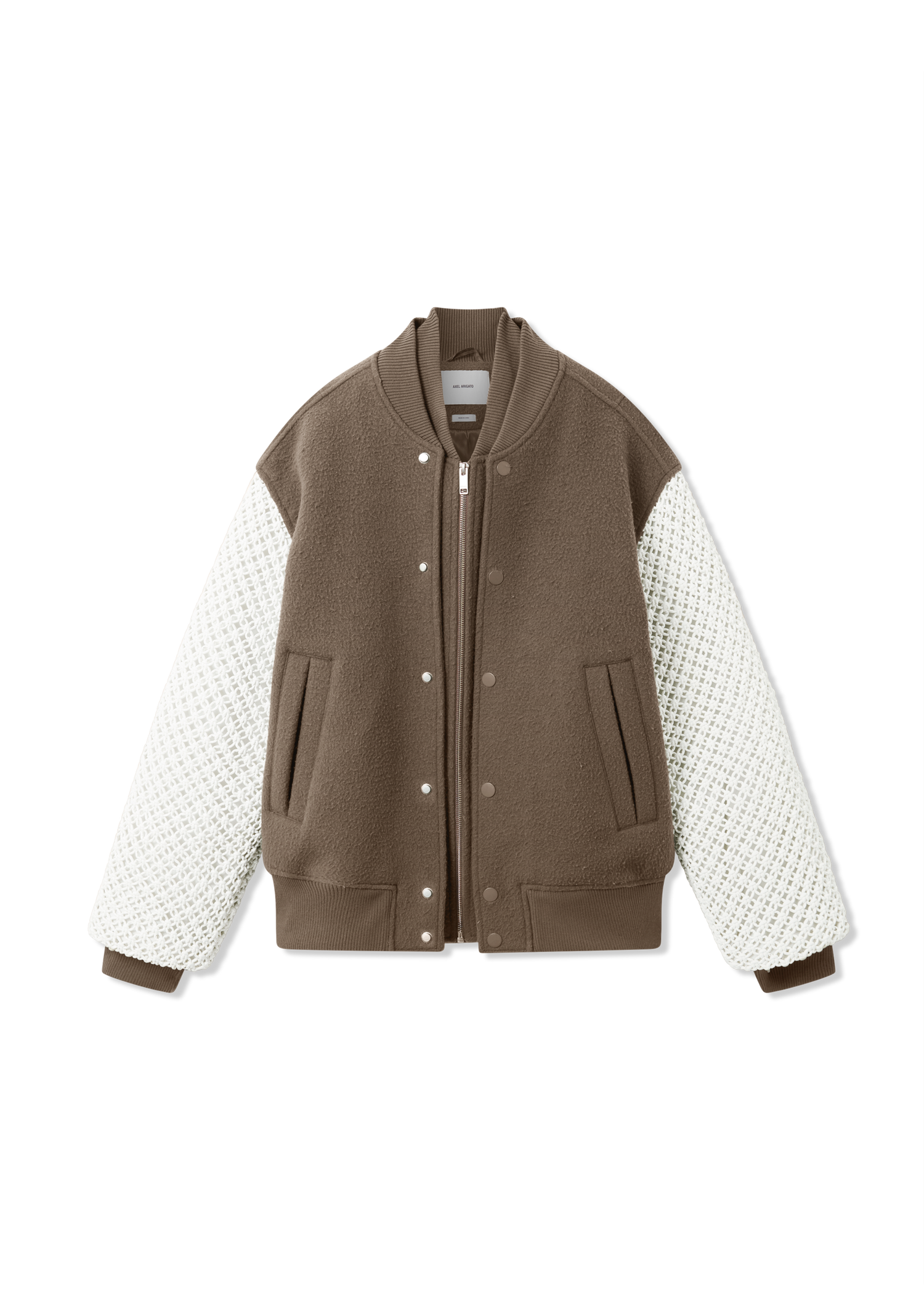 Jakke AXEL ARIGATO Varsity Jacket with Knit Sleeves Brun | A3148002, 1