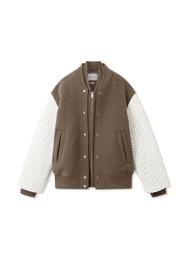 Jakke AXEL ARIGATO Varsity Jacket with Knit Sleeves Brun | A3148002, 1