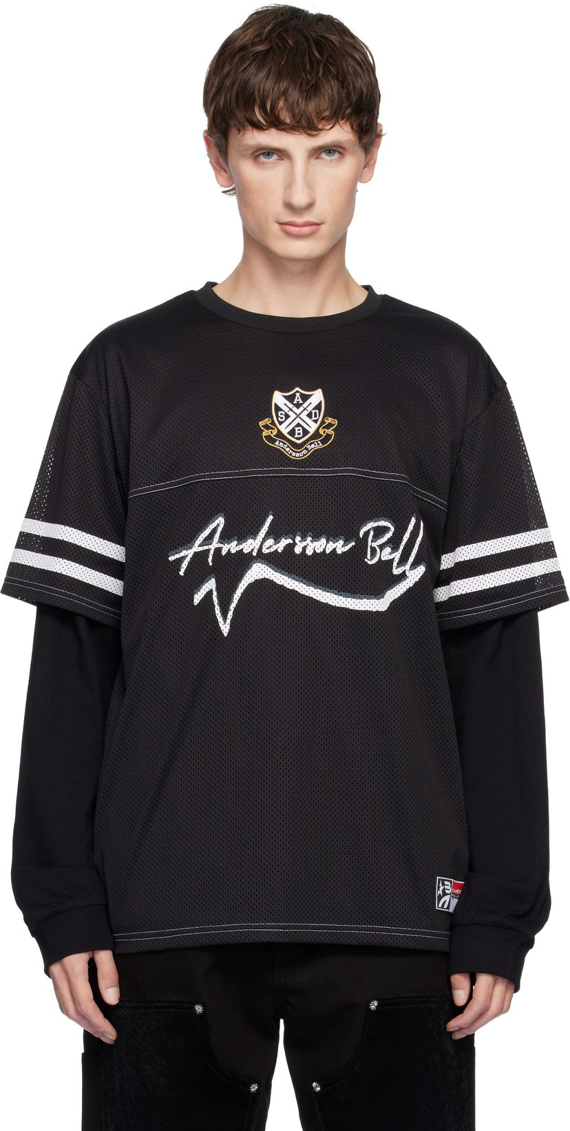 Jersey Andersson Bell Football Layered Long Sleeve T-shirt Sort | atb1380m