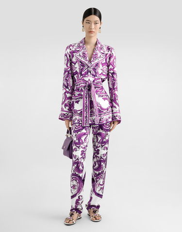 Jakke Dolce & Gabbana Dolce & Gabbana Majolica-Print Twill Jacket Lilla | F5Q03THI1TKIP3TN, 1