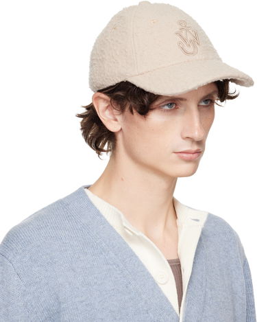 Kasket JW Anderson JW Anderson Fleece Embroidered Logo Baseball Cap Beige | AC0409-FA0468, 1