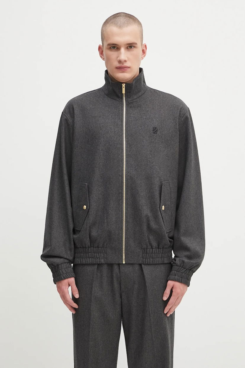 Bomberjakke Drôle de Monsieur Drôle de Monsieur La Trackjacket Flanelle Wool Bomber Jacket Grå | H.JT234.WV008