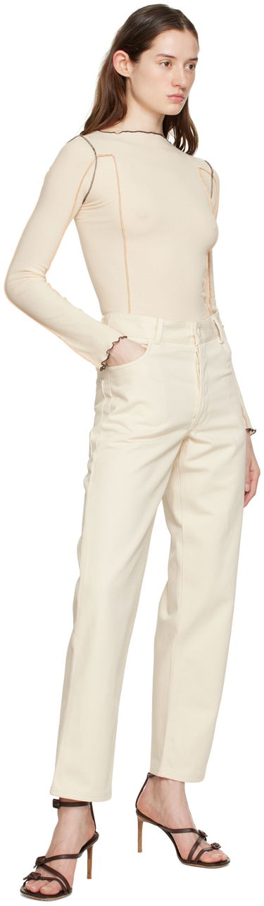 Jeans Baserange Indre High-Rise Straight-Leg Jeans Beige | TRIN-CC-SP23, 3