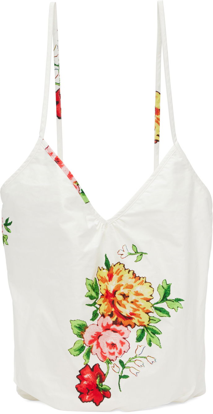 Tanktop We11done Floral Print Cami Top Hvid | WD-AB1-23-483-U-MX, 0