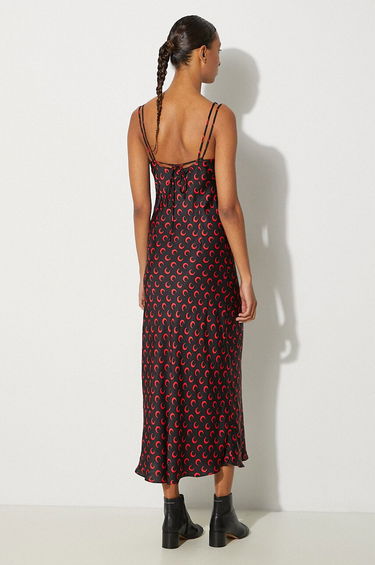 Kjole Marine Serre Moon Printed Flou Long Slip Dress Sort | WDR302A.CWOV0040, 1