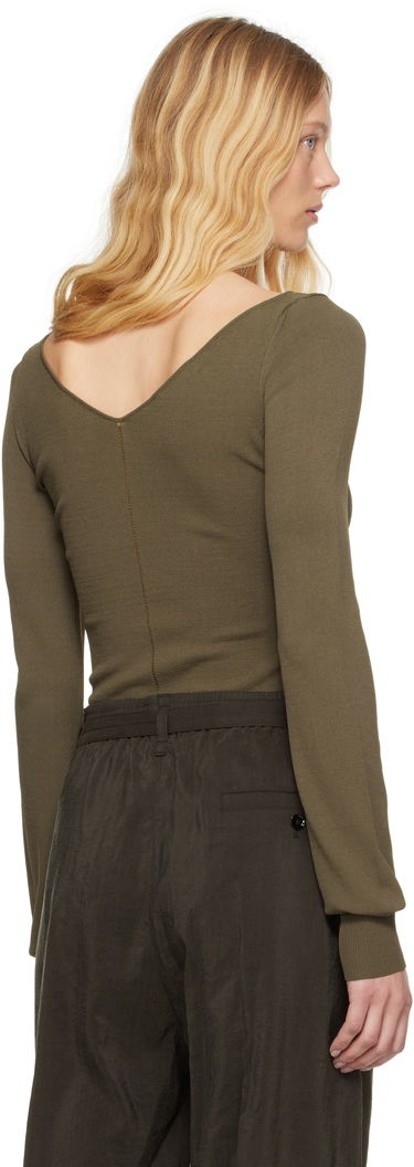 Sweater LEMAIRE Lemaire Wide V-Neck Top Grøn | TO1362 LK1038, 2