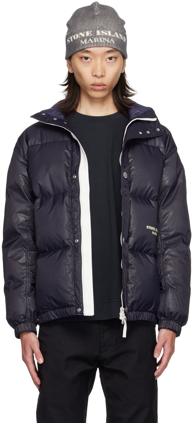Puffer jakke Stone Island Navy 'Marina' Down Puffer Jacket Mørkeblå | 8115446X1