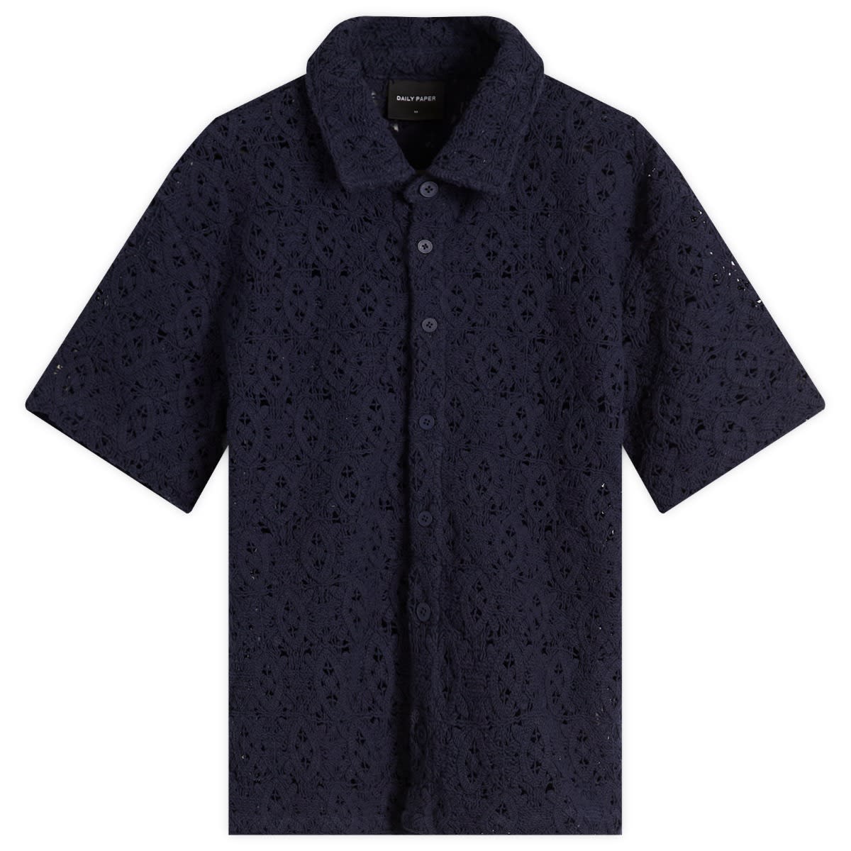 Skjorte DAILY PAPER Daily Paper Lace Shield Vacation Shirt Mørkeblå | 2511118, 0