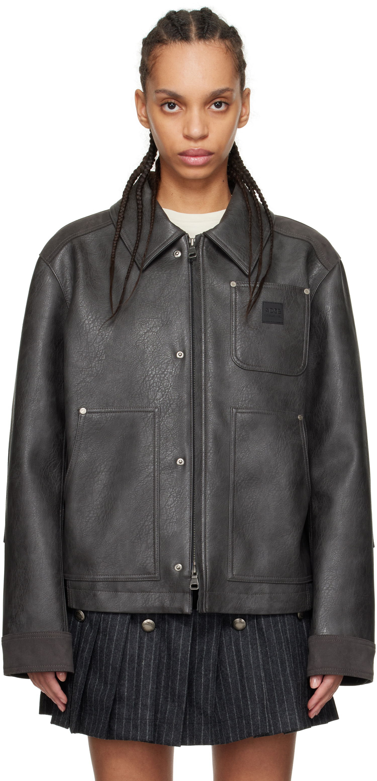 Jakke Andersson Bell Andersson Bell Carpenter Faux-Leather Jacket Grå | awa682m, 0