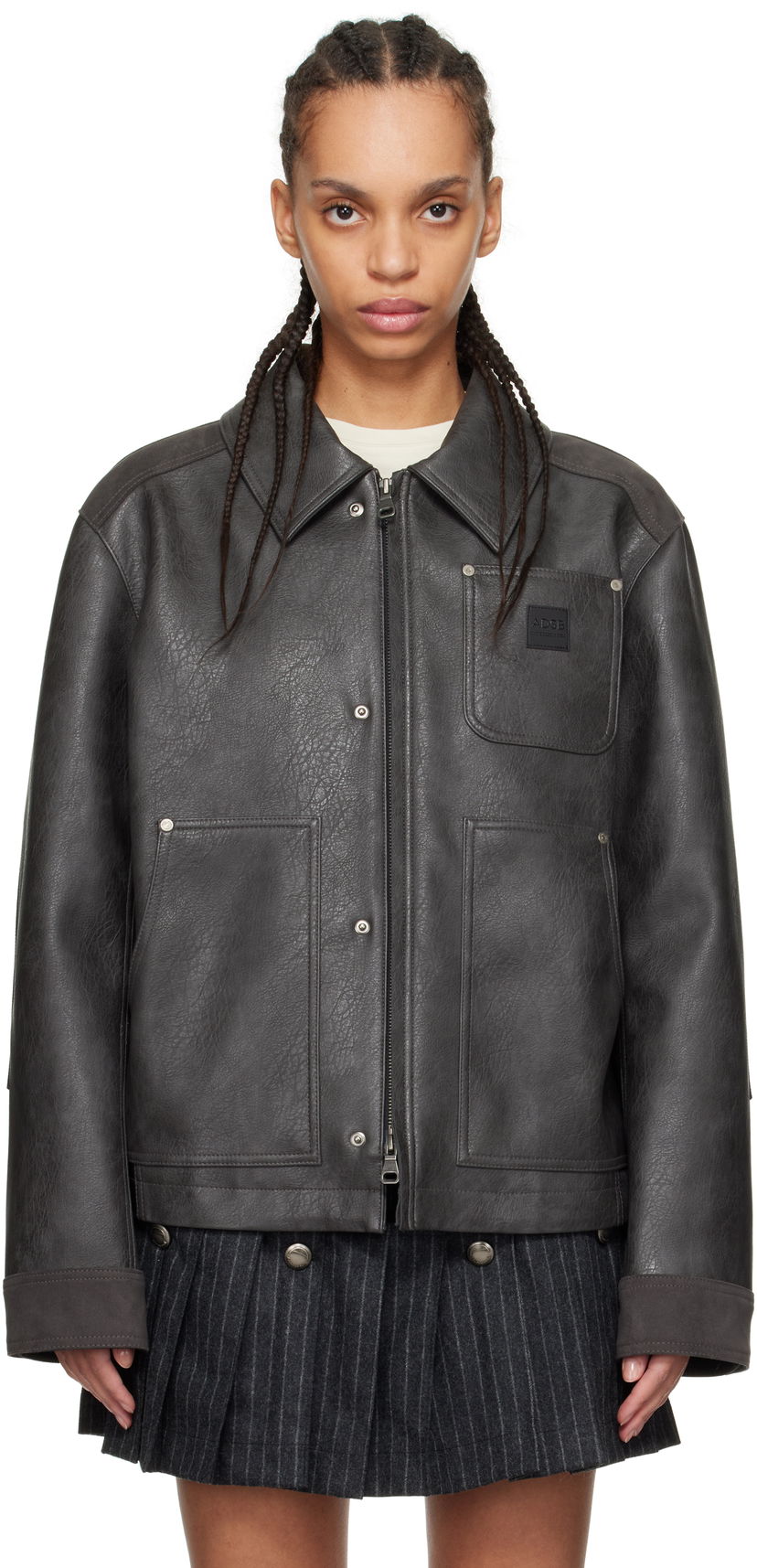 Jakke Andersson Bell Andersson Bell Carpenter Faux-Leather Jacket Grå | awa682m