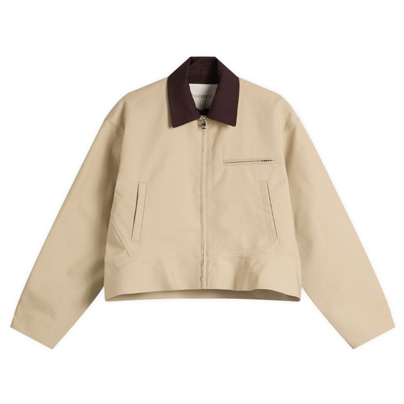 Jakke JW Anderson JW Anderson Women's Curved Hem Workwear Jacket, Size Large Beige | JK0399-PG1802-166