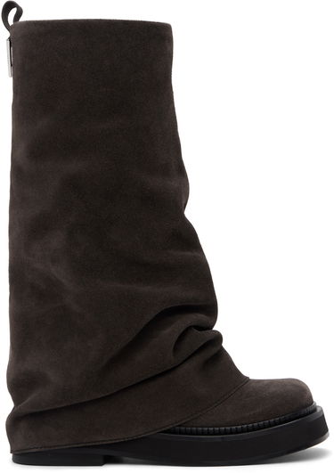Tøj The Attico Attico Robin Suede Slouch Boots Grå | 246WS798 L007, 0