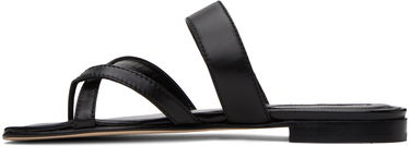 Tilbehør Manolo Blahnik Manolo Blahnik Susa Leather Toe-Ring Sandals Sort | 418-0317, 2