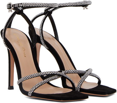 Sneakers og sko Gianvito Rossi Crystal-Embellished Suede Sandals Sort | G32326.15RIC.CAM, 3