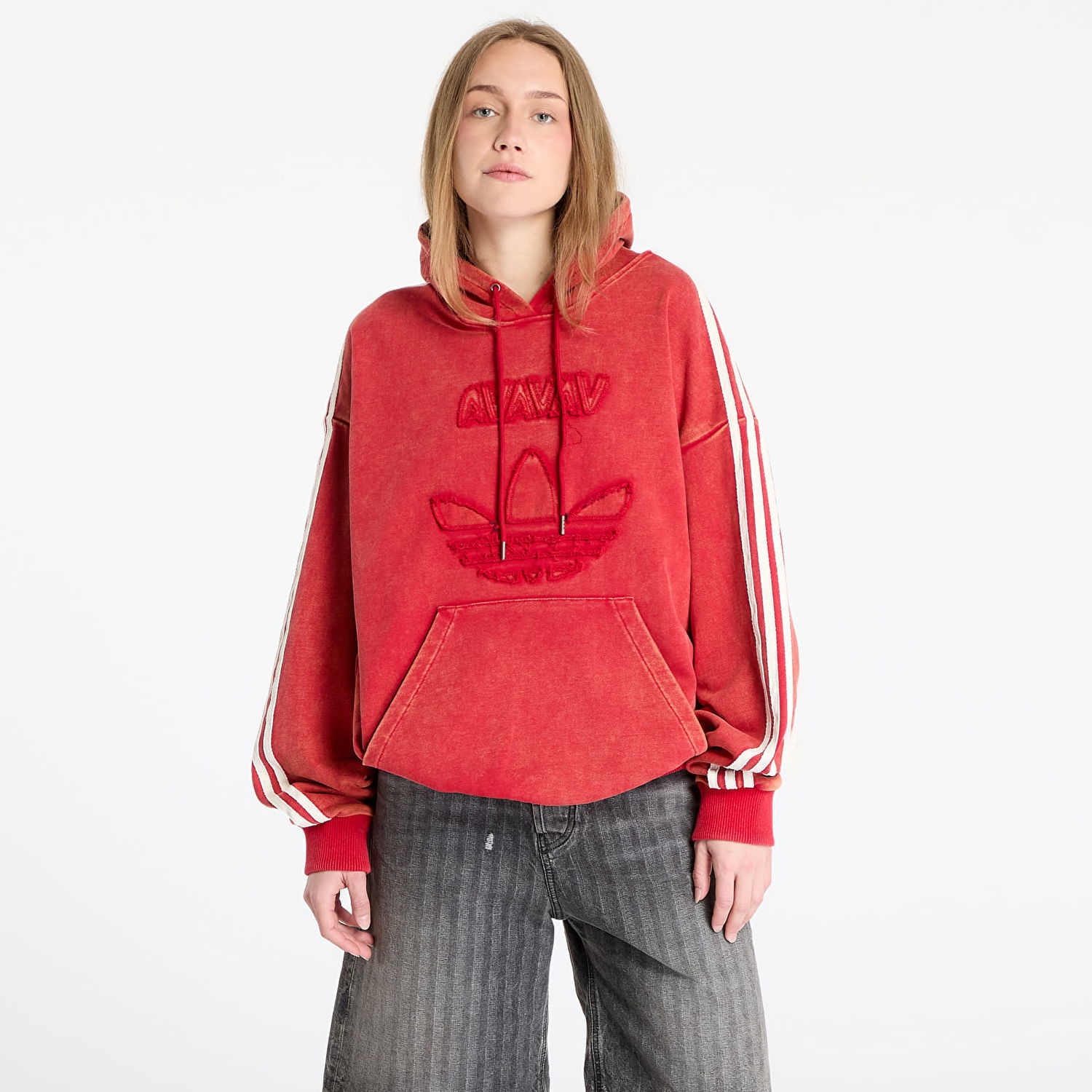Sweatshirt adidas Originals adidas x Avavav Shoulderless Hoodie Rød | JP4850, 0