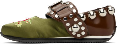 Kjole Chopova Lowena Chopova Lowena Spur Strap Mary Jane Ballerina Flats Grøn | 8404, 2
