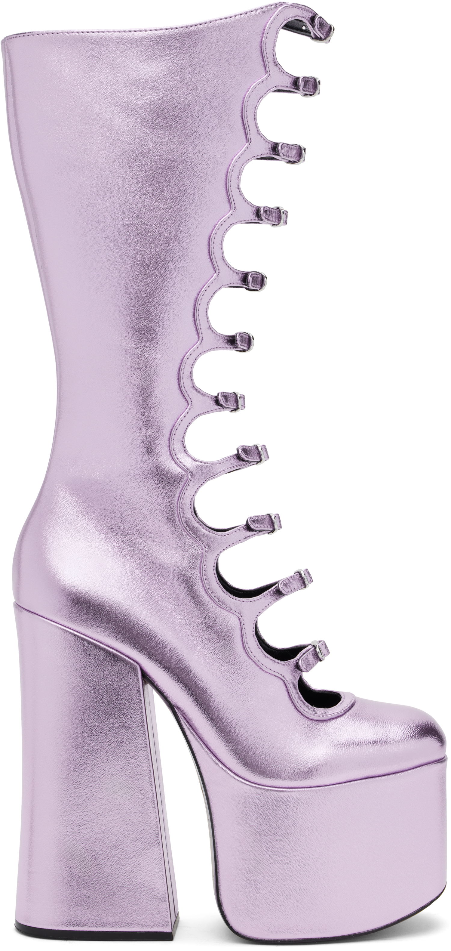 Skopleje Marc Jacobs Marc Jacobs 'The Metallic Kiki' Knee-High Platform Boots Lilla | 2R4FBO001F01, 0