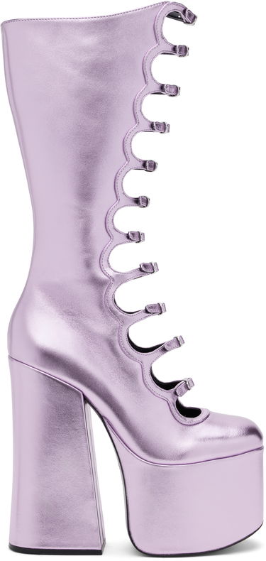 Skopleje Marc Jacobs Marc Jacobs 'The Metallic Kiki' Knee-High Platform Boots Lilla | 2R4FBO001F01, 0