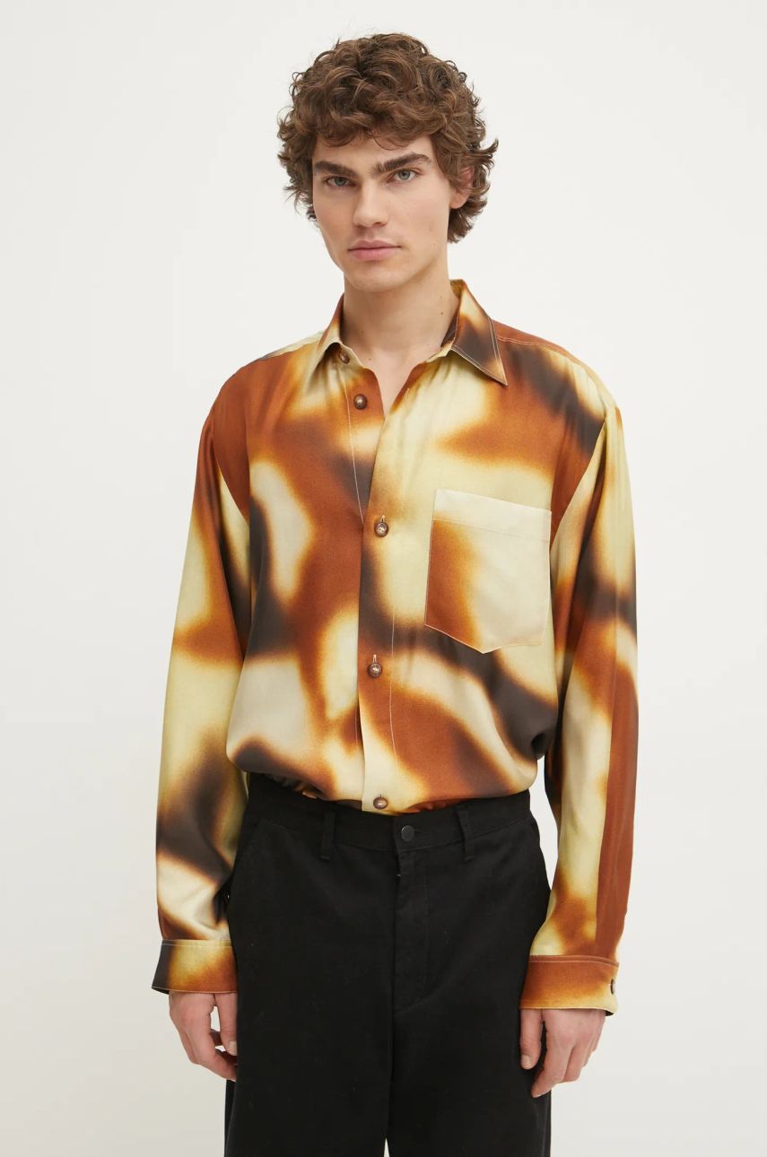 Skjorte Nanushka Abstract Print Regular Fit Shirt Brun | NM24FWSH04717, 0