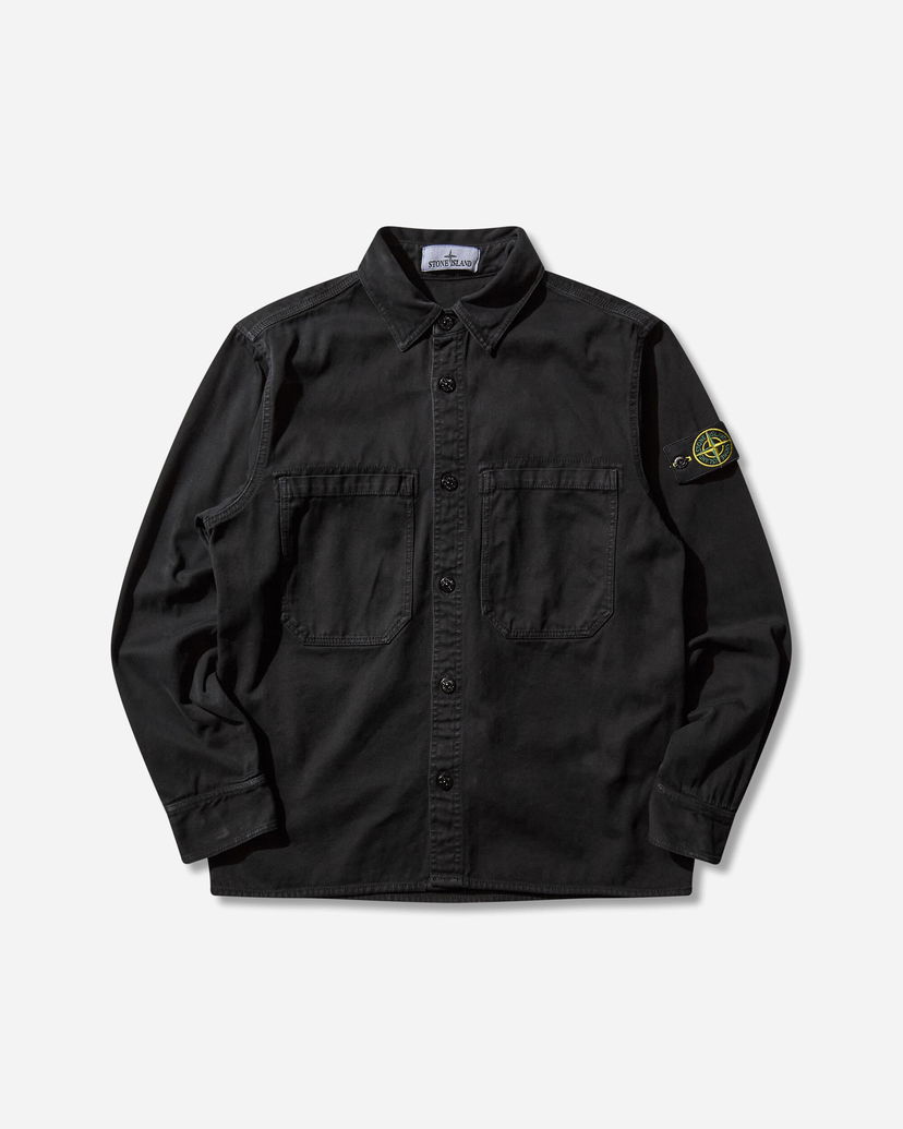 Skjorte Stone Island Panama Cotton OLD Effect Overshirt Sort | K2S15-1200025-S0184 V0129