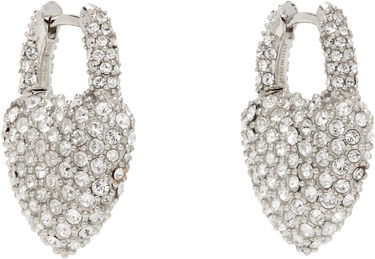 Øreringe Balenciaga Balenciaga Minnie Crystal Heart Hoop Earrings Metalisk | 811879 TZ63S, 1