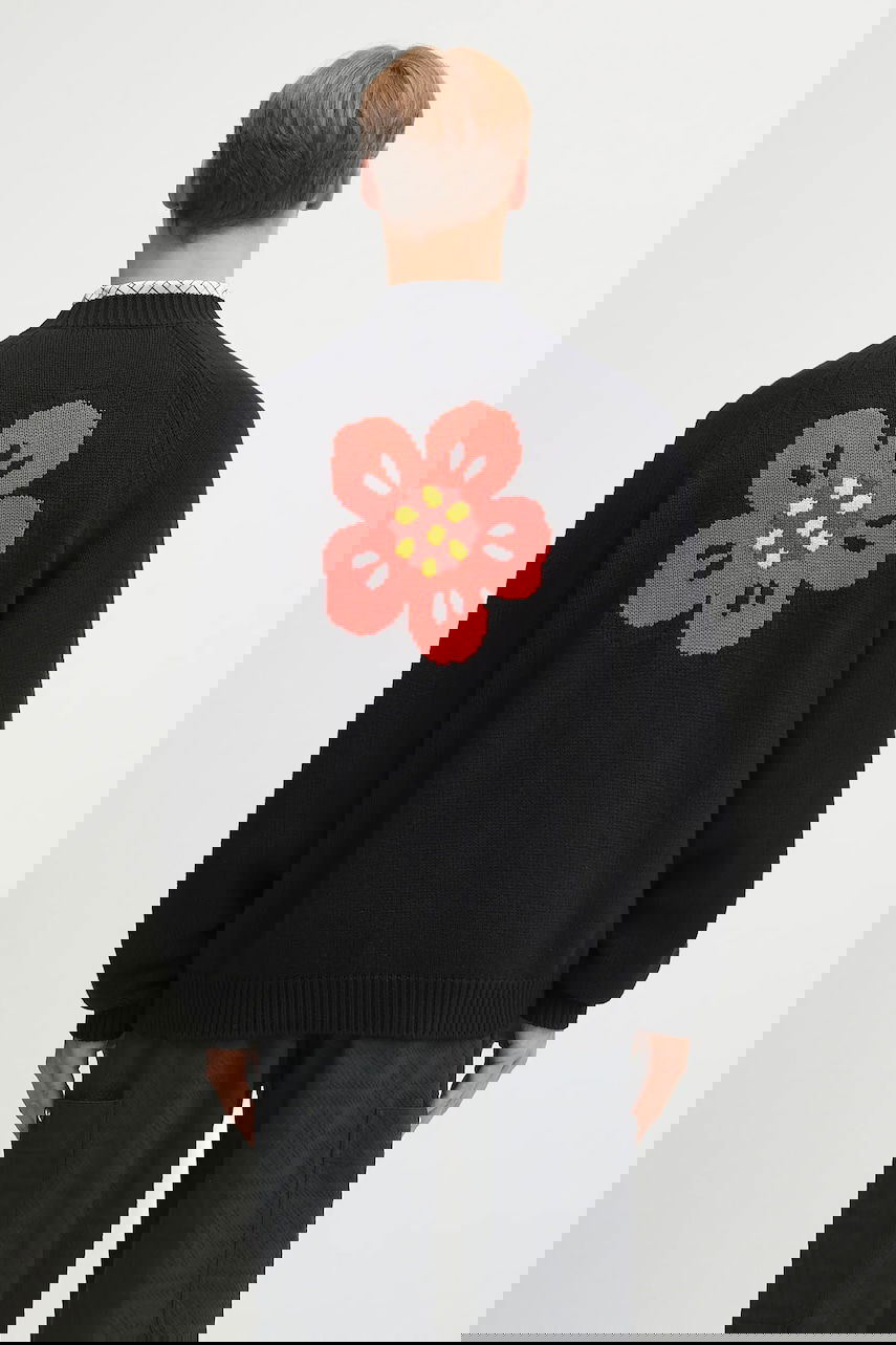 Sweater KENZO Kenzo Wool Blend Cardigan with Flower Design Sort | FF65CA7443LA, 0