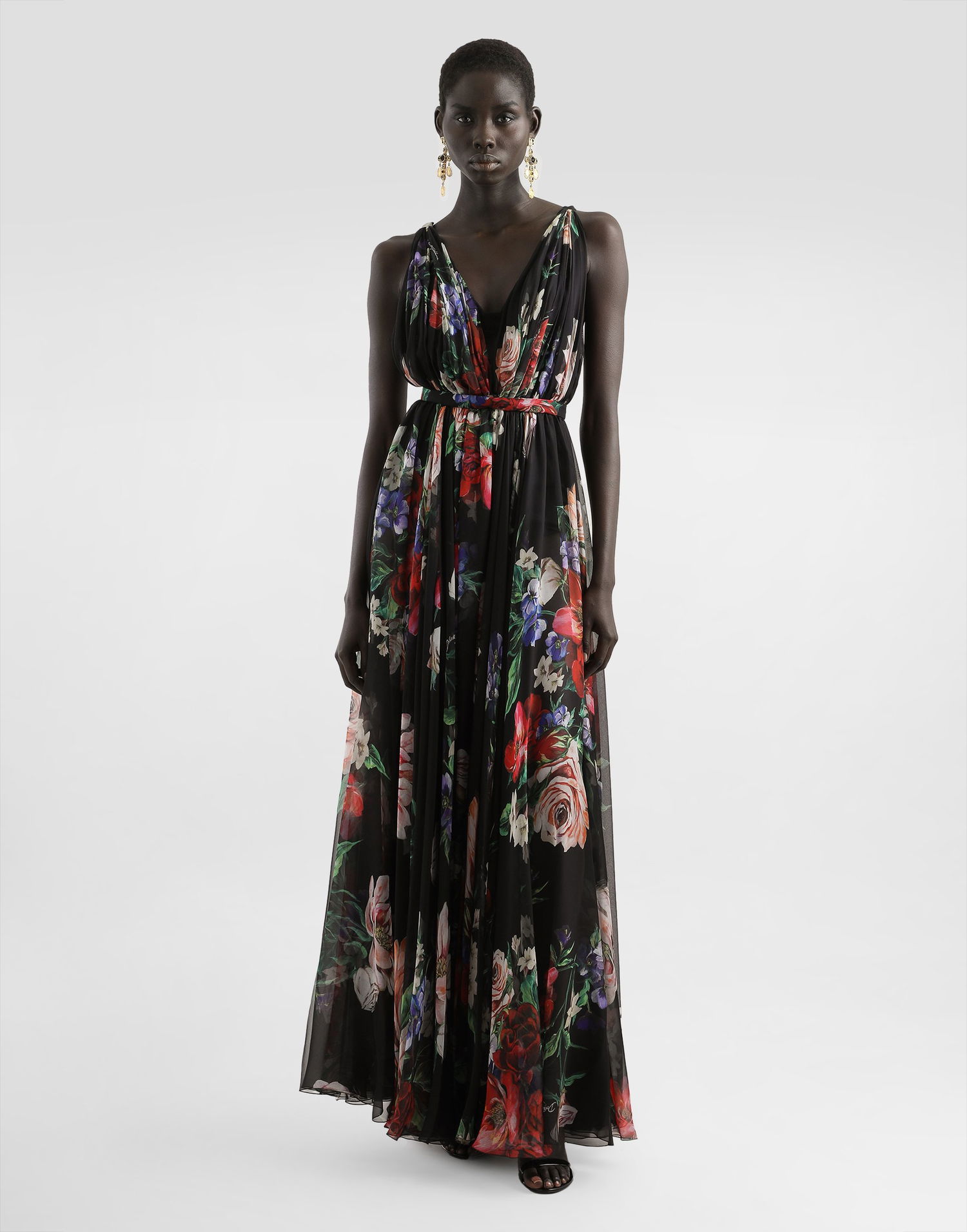 Kjole Dolce & Gabbana Dolce & Gabbana Long Floral Chiffon Dress Flerfarvet | F6ZA1TIS1Y7HN5PR, 1