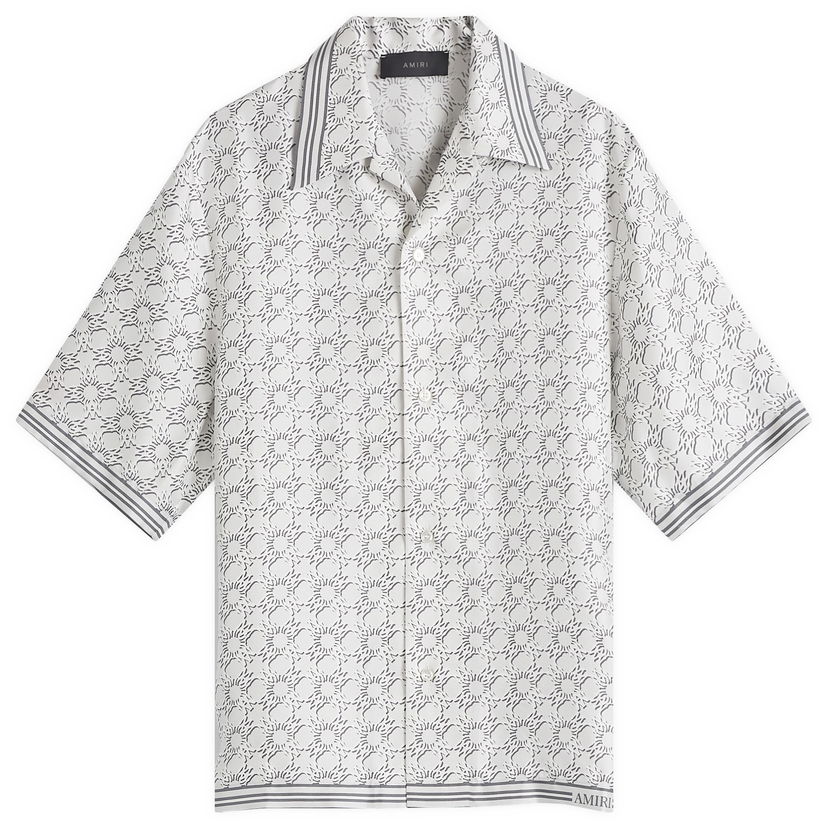 Skjorte AMIRI Quad Bowling Pattern Shirt Hvid | AMSTCA1084-179