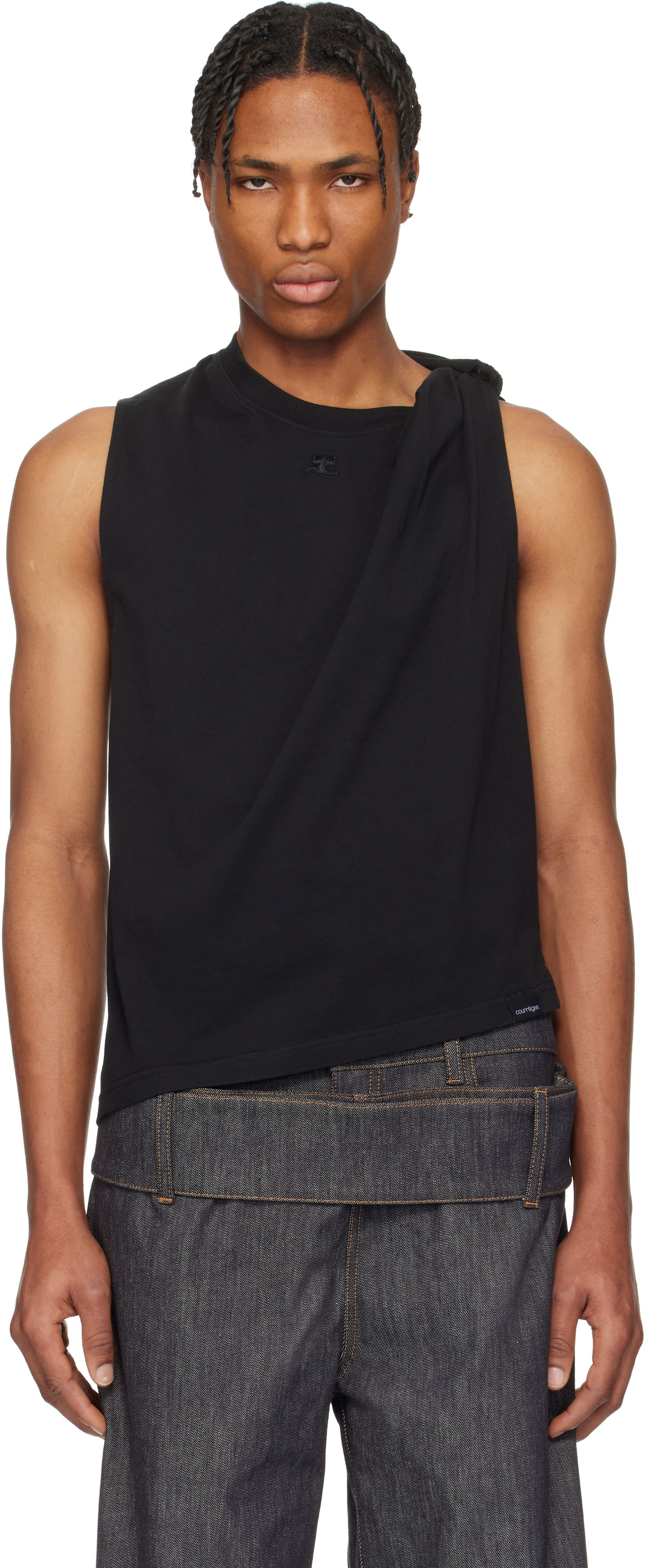 Tanktop Courrèges Courrèges Twist Tank Top Sort | 125JDE119JS0107, 0