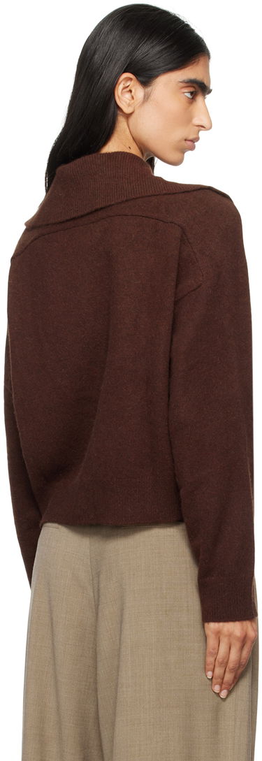 Sweater Loulou de Saison Loulou de Saison Sao Cropped Cardigan Brun | SAO, 2