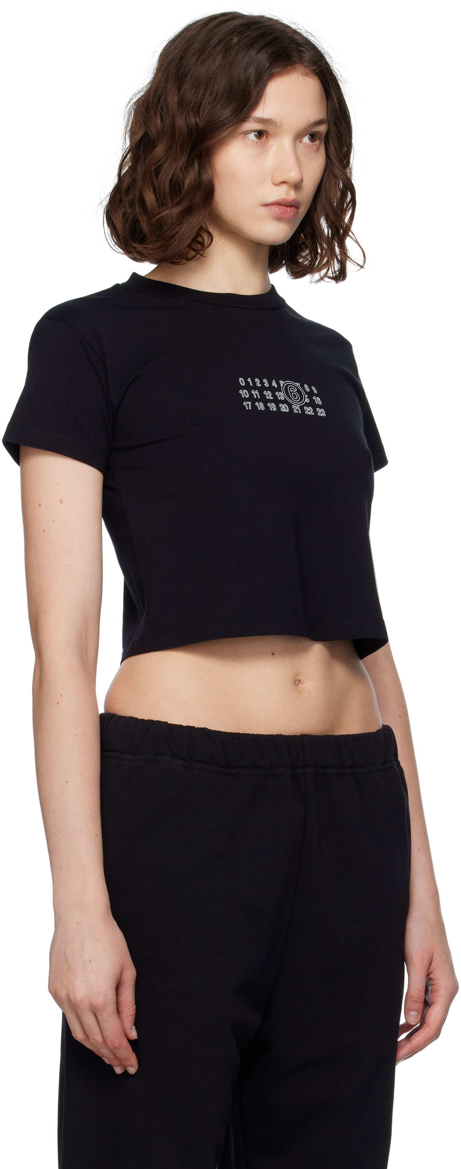 Crop top Maison Margiela MM6 Maison Margiela Cropped T-Shirt Sort | S52GC0352 S24312, 1