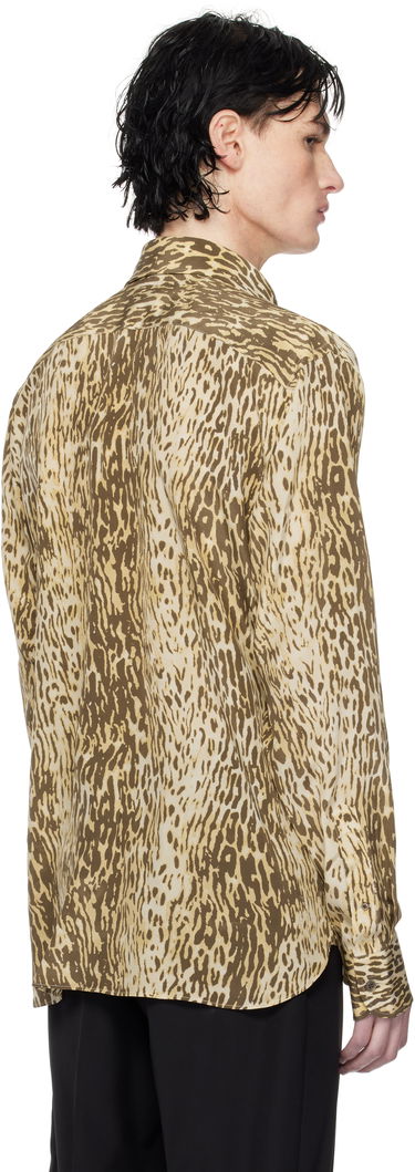 Skjorte Tom Ford 70's Animalier Print Fluid Fit Shirt Brun | HRO003-FMS045S25, 2