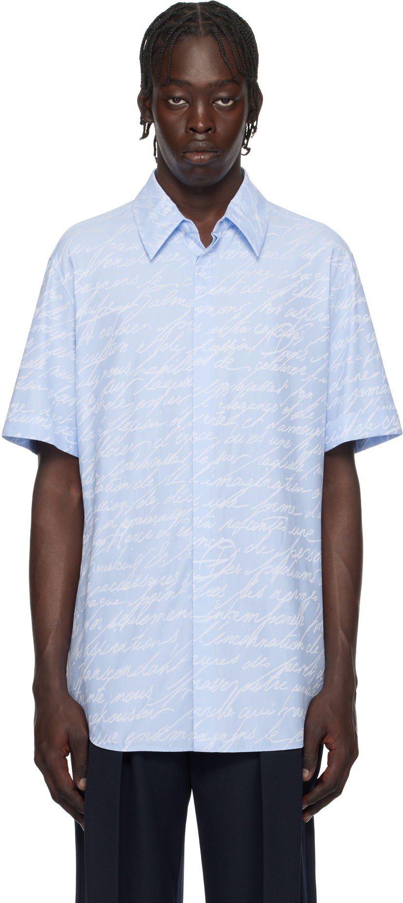 Skjorte Balmain Love Letter Print Shirt Blå | EH1HL028CF82