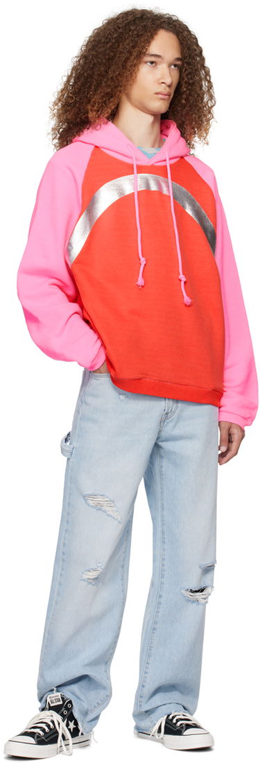 Sweatshirt ERL Rainbow Print Hoodie Rød | ERL07T033, 3