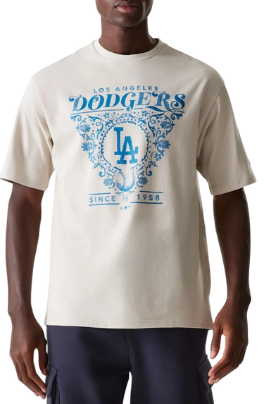 T-shirt New Era New Era MLB Los Angeles Dodgers Floral Graphic Oversized T-Shirt Beige | 60667844-60667844, 0