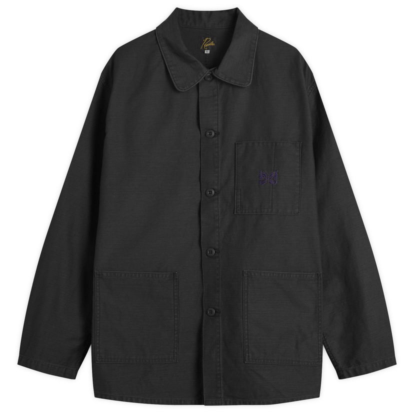 Jakke Needles Reversed Sateen Coverall Jacket Sort | RW215-B