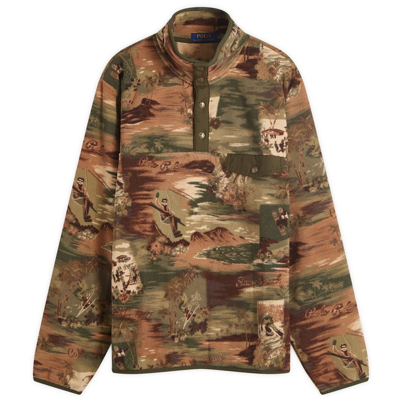 Sweatshirt Polo by Ralph Lauren Camo Fleece Pullover Jacket Grøn | 710958948001