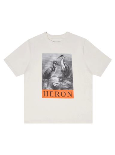 T-shirt HERON PRESTON Graphic Print T-Shirt Hvid | HMAA032C99JER0030110