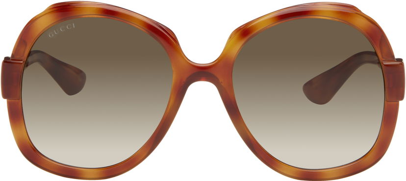 Solbriller Gucci Saint Tropez Oversized Sunglasses Brun | GG1432S-002