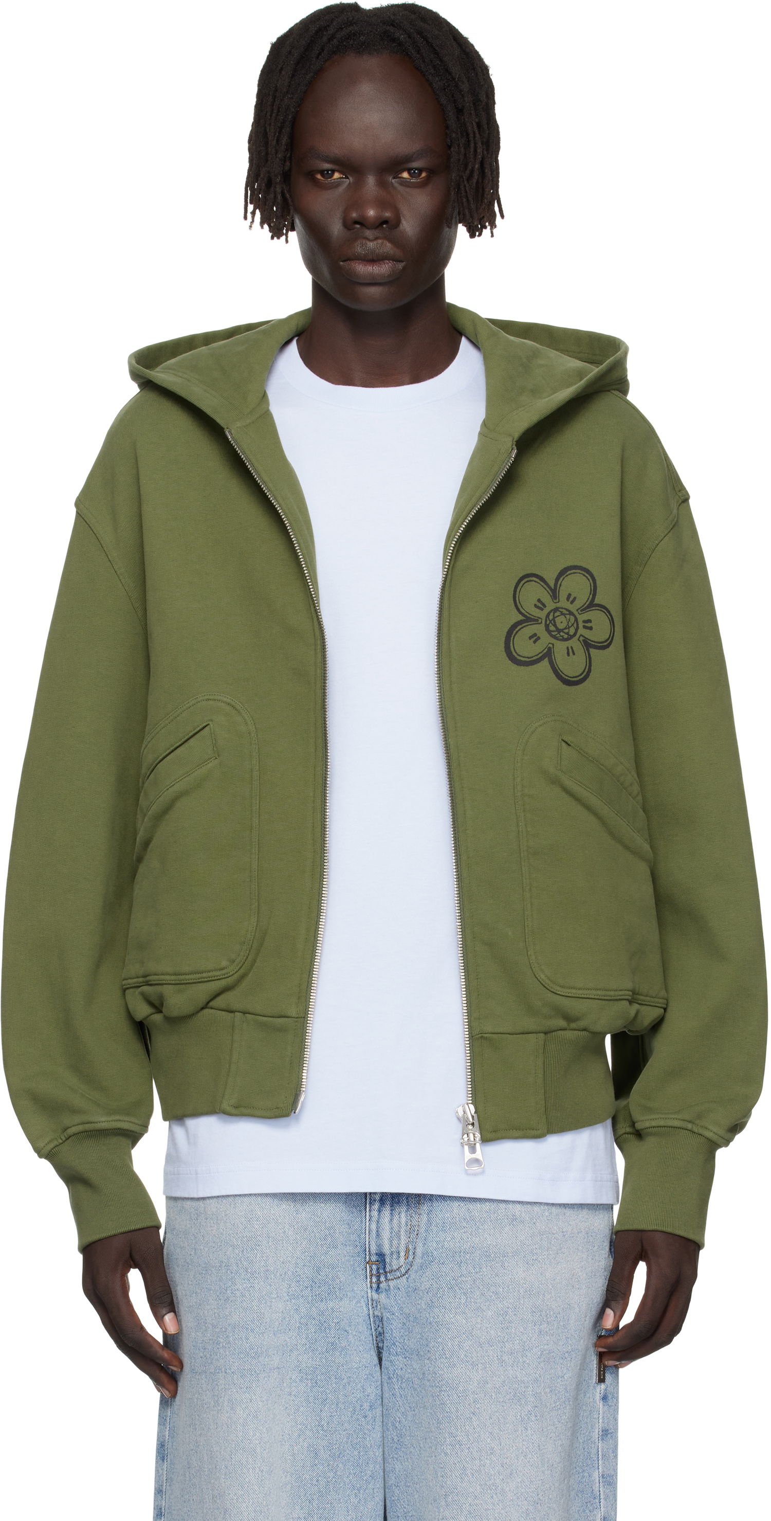 Sweatshirt KENZO Kenzo Paris Futura 2000 Edition Boxy Full-Zip Hoodie Grøn | FF65HO5514MT, 0