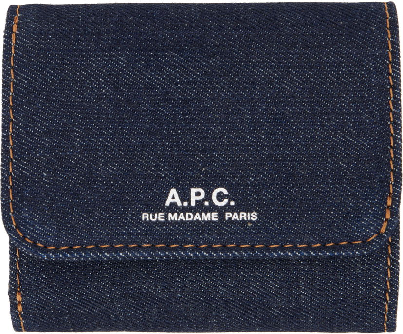 Tegnebog A.P.C. A.P.C. Trifold Denim Wallet Blå | COHIZ-H63650